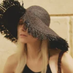 Raffia woven hat