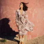 Silk V-neck dress