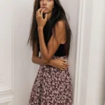Mini dress with velvet bodice