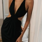 Maxi dress with open back
