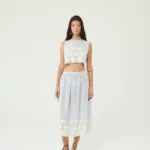 Broderie midi skirt