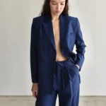 Blue double-breasted jacket
