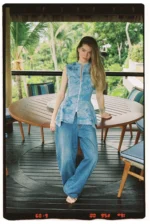 Jacquard denim top - Image 3