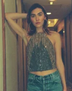 Beaded tie-up top